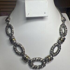 Brighton silver chunky Necklace , Gold finish, vintage birthday, mothers day